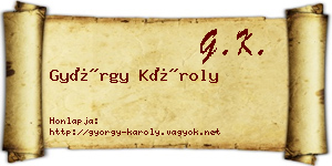 György Károly névjegykártya