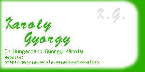 karoly gyorgy business card