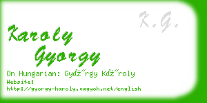 karoly gyorgy business card
